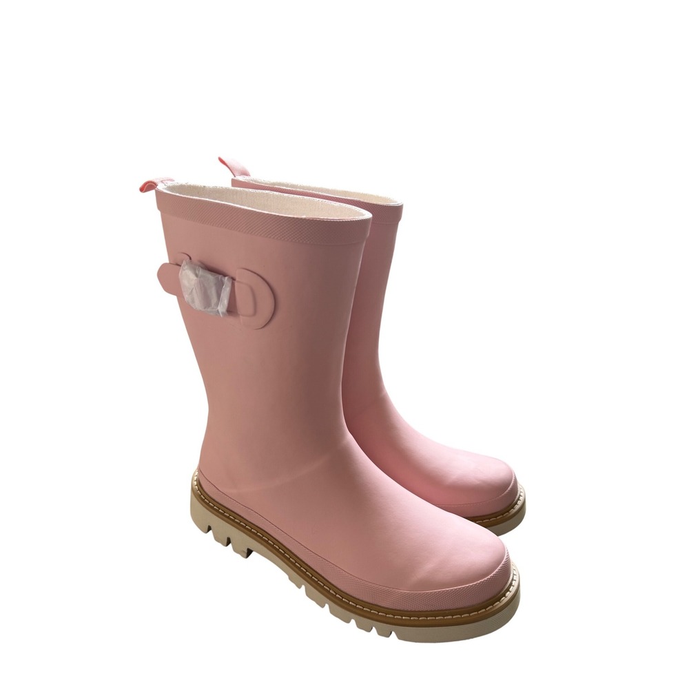 Corkys Make A Splash Pink Rain Boots Size 10 NWOT Waterproof Lug Sole